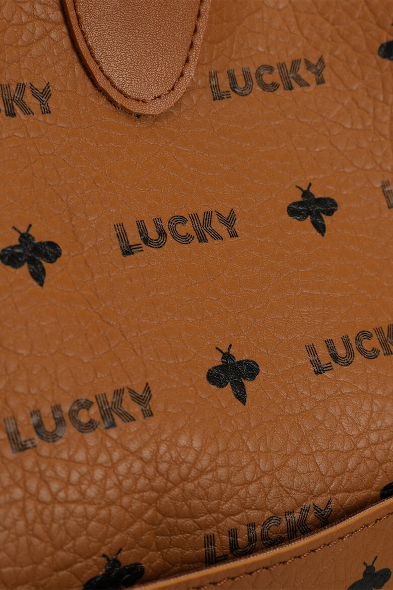Lucky Bees Чанта за през рамо с лого - Кафява - Pepit.bg