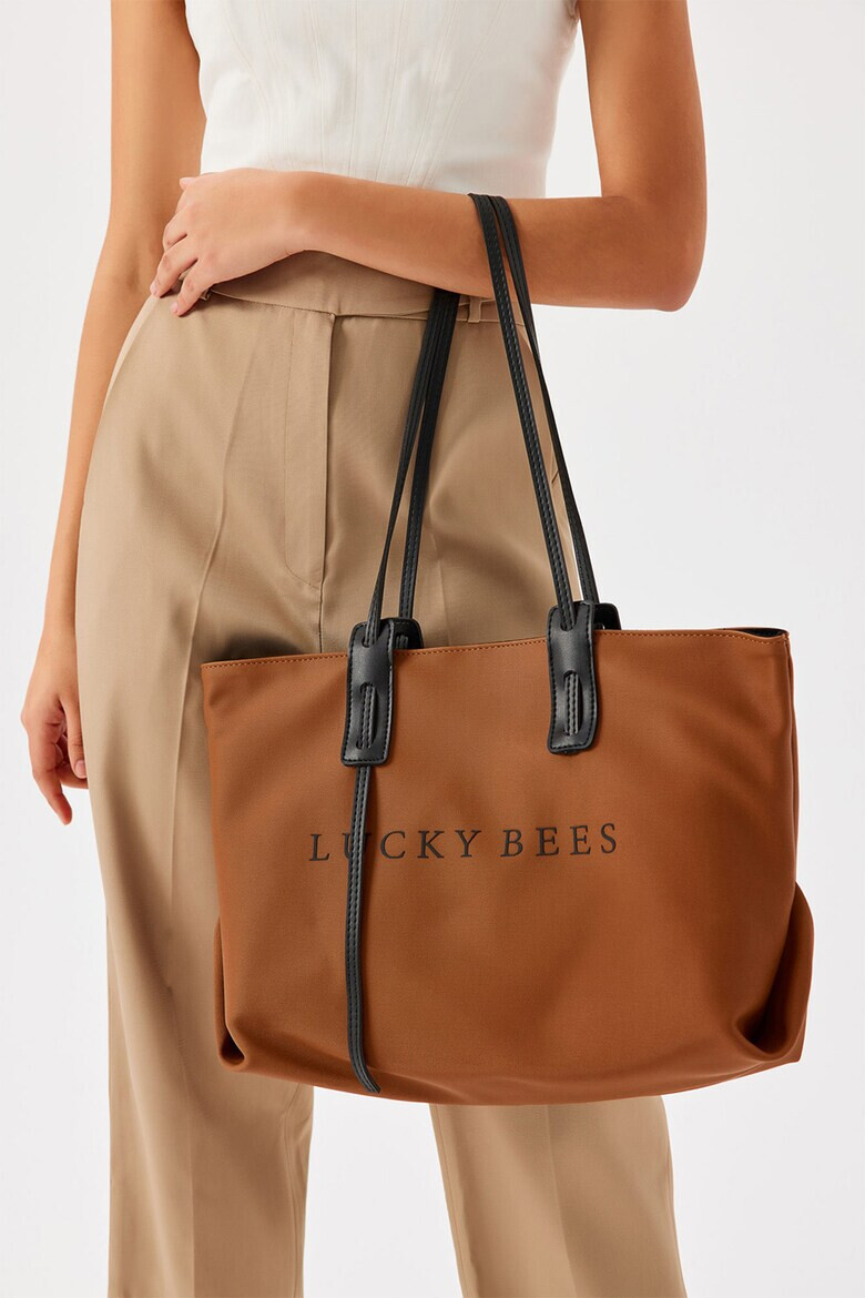 Lucky Bees Шопинг чанта с лого - Pepit.bg