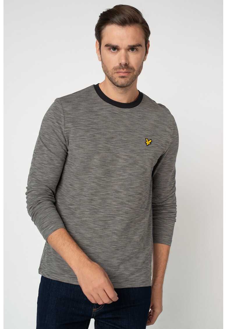 Lyle & Scott Блуза от пике с шарка и овално деколте - Pepit.bg