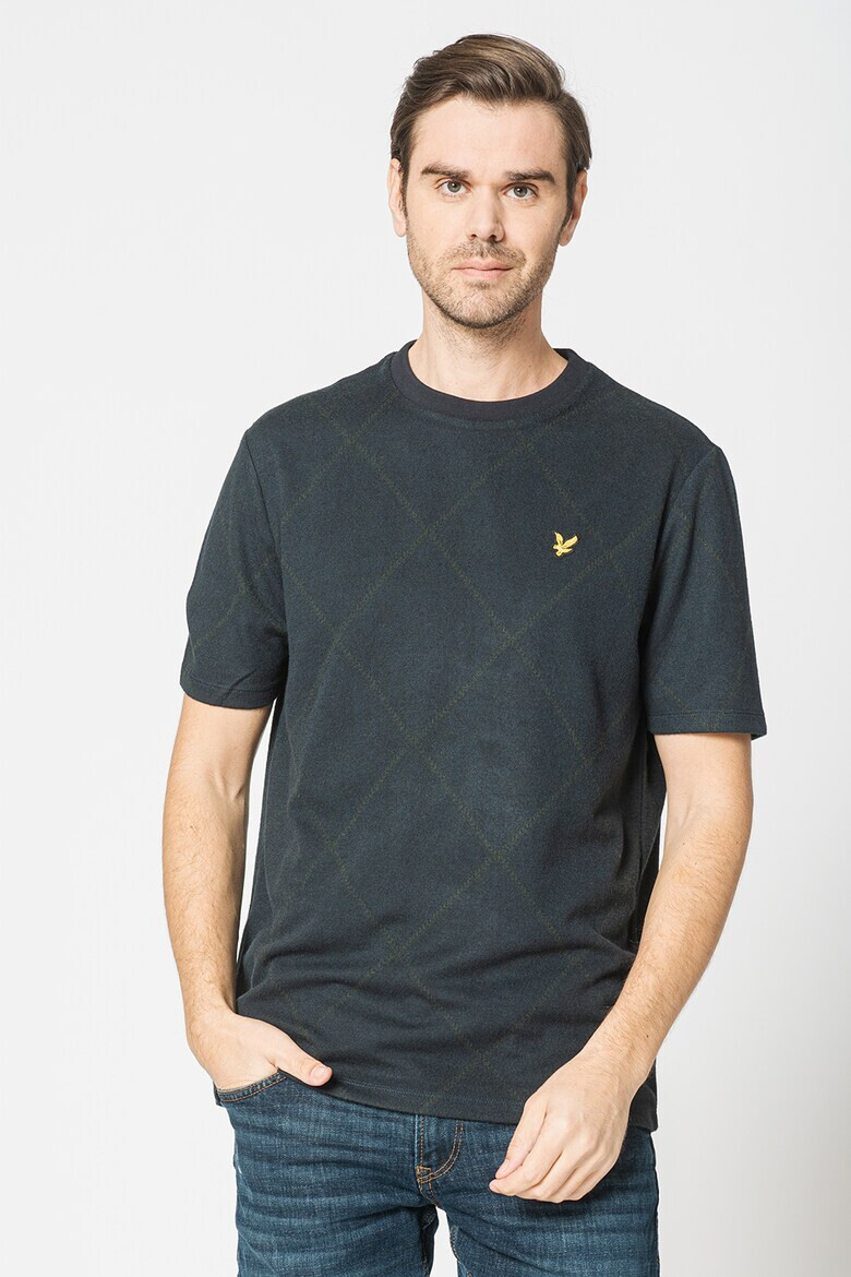 Lyle & Scott Памучна тениска с овално деколте и щампа - Pepit.bg