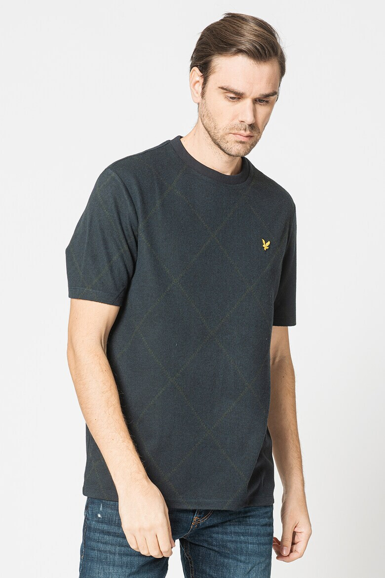 Lyle & Scott Памучна тениска с овално деколте и щампа - Pepit.bg