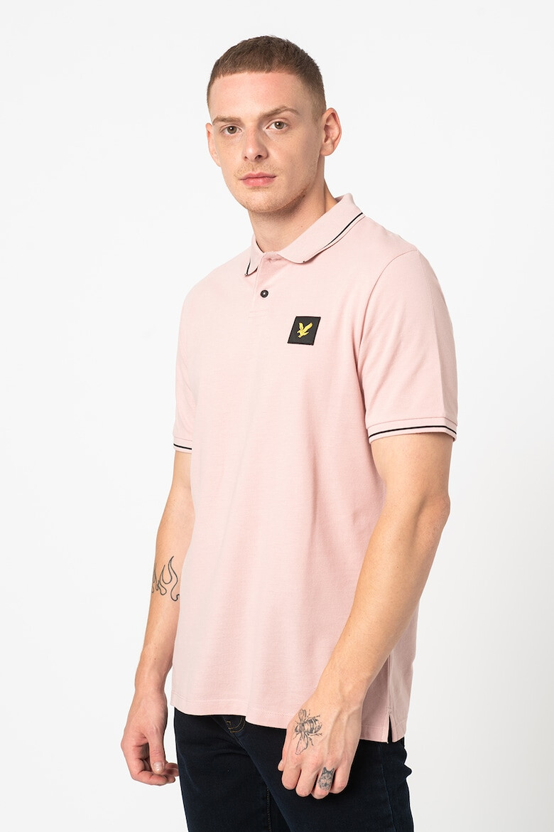 Lyle & Scott Памучна тениска с яка и пике ефект - Pepit.bg