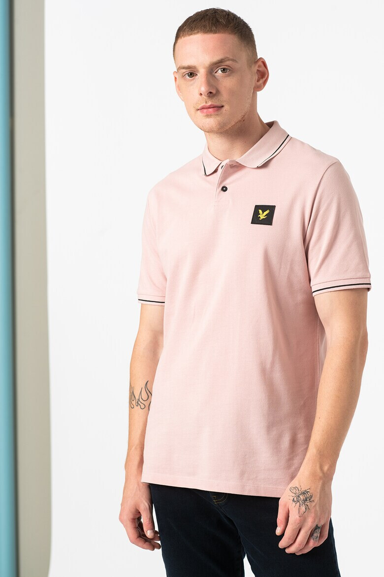 Lyle & Scott Памучна тениска с яка и пике ефект - Pepit.bg