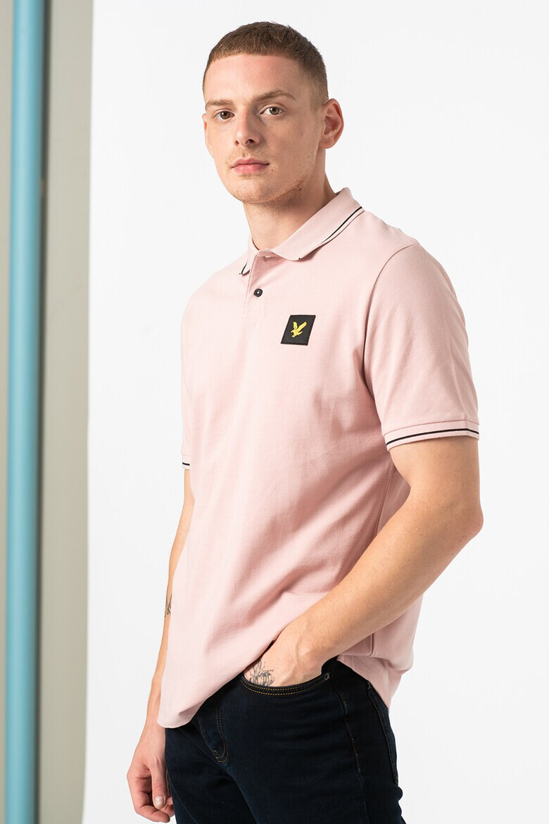 Lyle & Scott Памучна тениска с яка и пике ефект - Pepit.bg