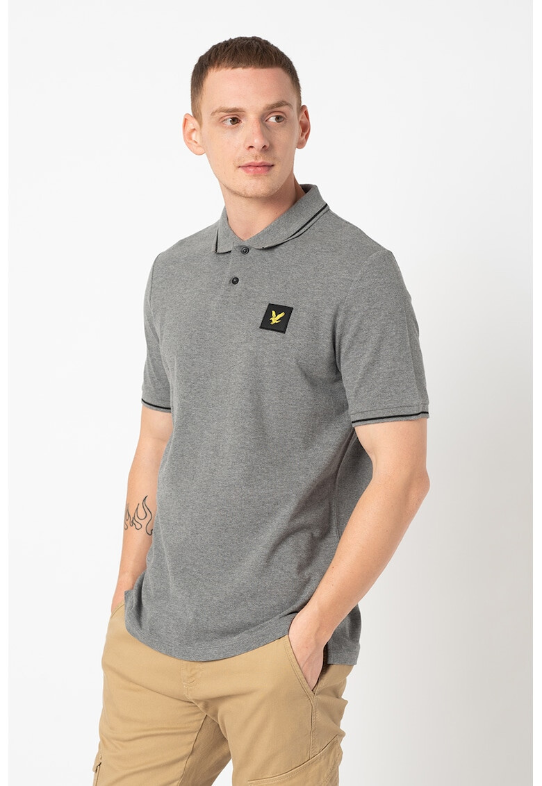 Lyle & Scott Памучна тениска с яка и пике ефект - Pepit.bg