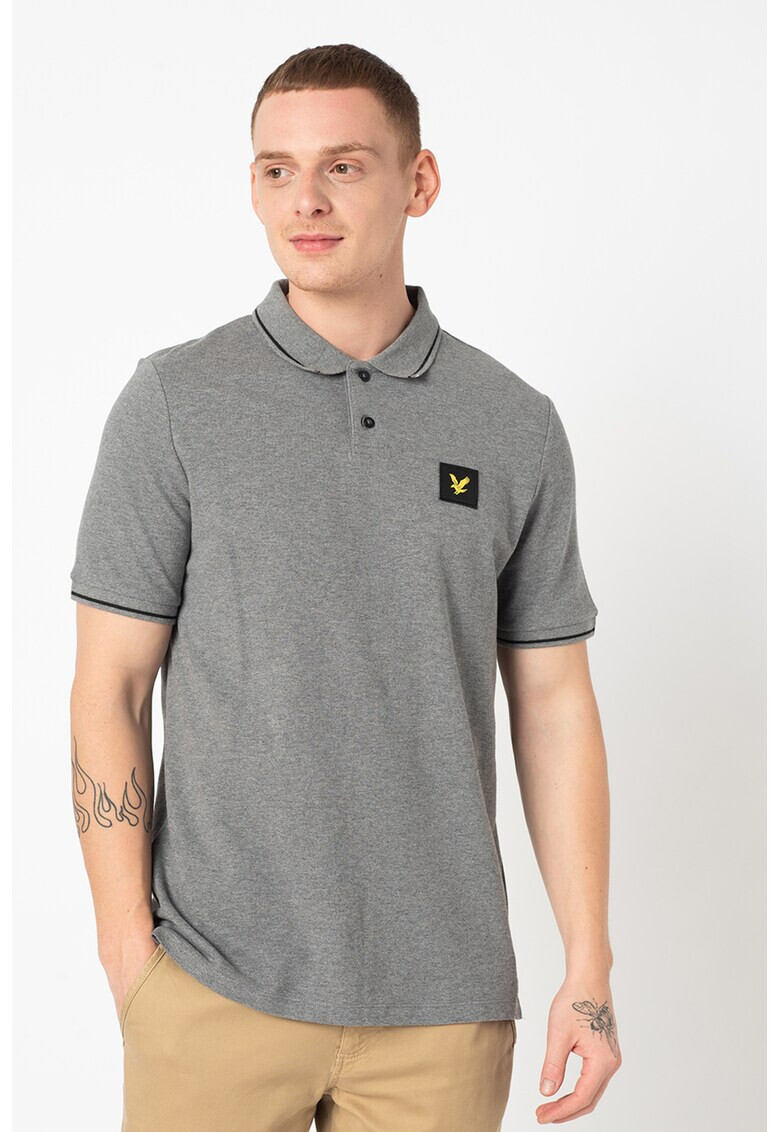 Lyle & Scott Памучна тениска с яка и пике ефект - Pepit.bg