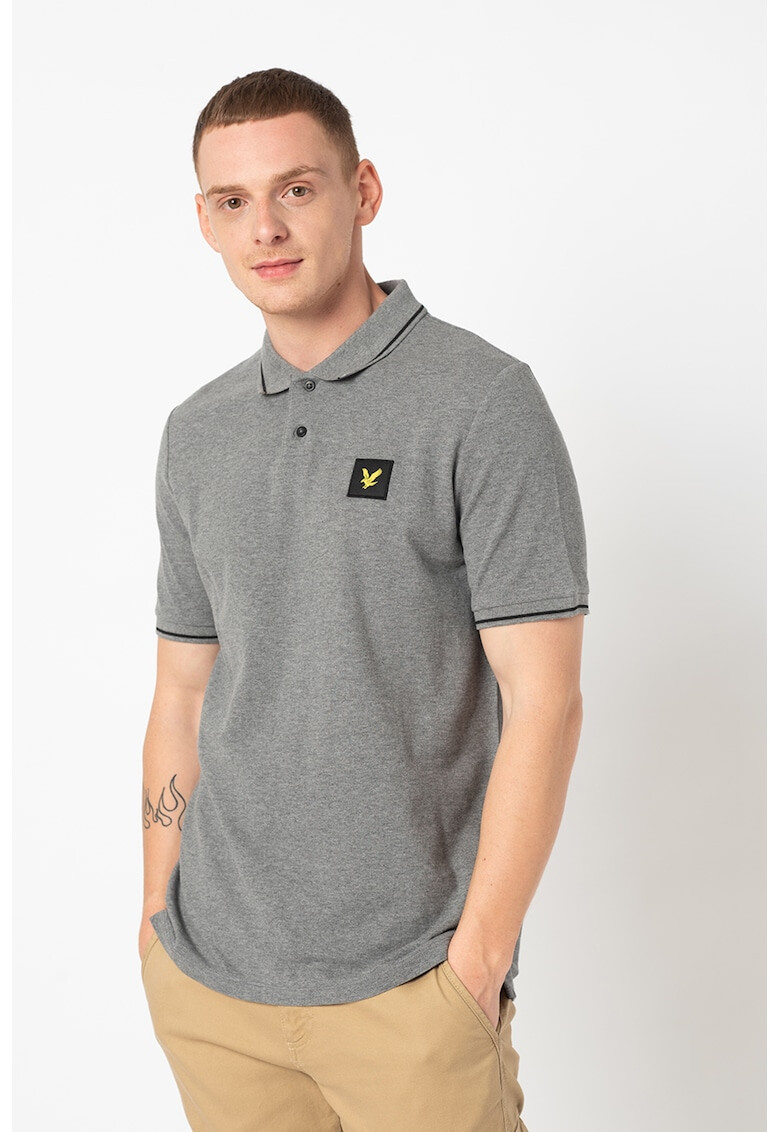 Lyle & Scott Памучна тениска с яка и пике ефект - Pepit.bg