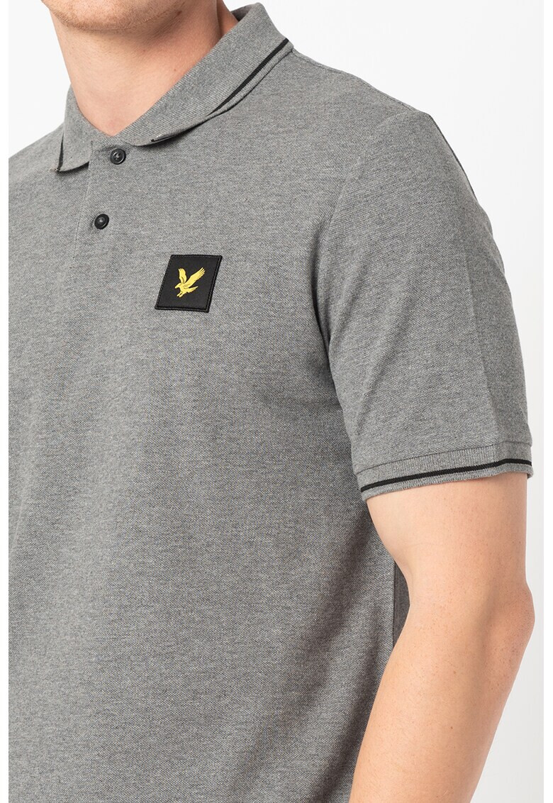 Lyle & Scott Памучна тениска с яка и пике ефект - Pepit.bg