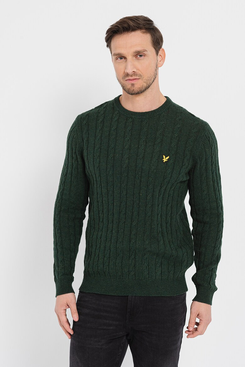 Lyle & Scott Плетен пуловер с вълна - Pepit.bg