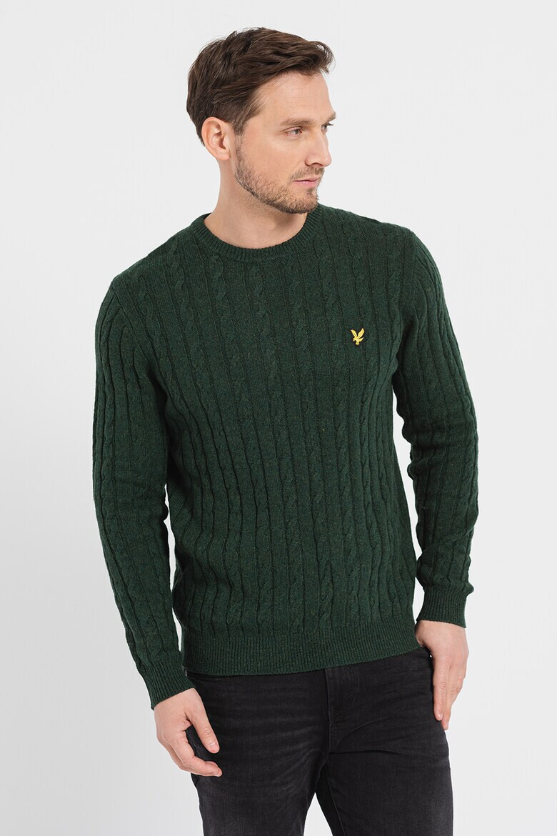 Lyle & Scott Плетен пуловер с вълна - Pepit.bg