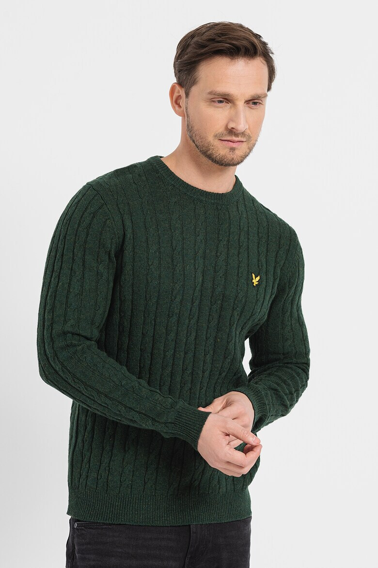Lyle & Scott Плетен пуловер с вълна - Pepit.bg
