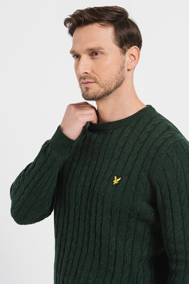 Lyle & Scott Плетен пуловер с вълна - Pepit.bg