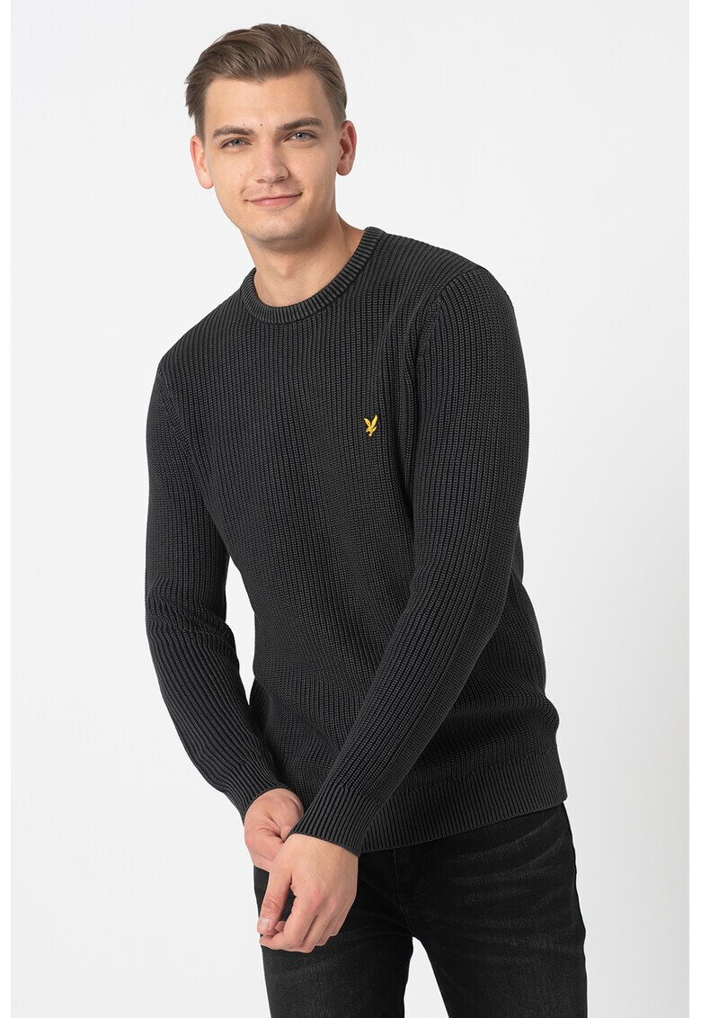 Lyle & Scott Рипсен пуловер с лого - Pepit.bg