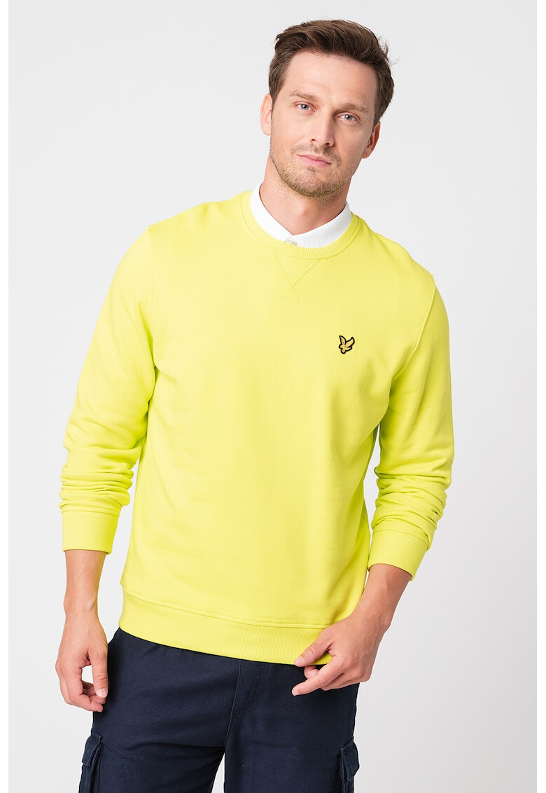 Lyle & Scott Суитшърт от органичен памук с овално деколте - Pepit.bg