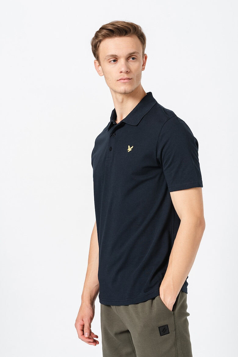 Lyle & Scott Тениска от памучно жарсе с яка - Pepit.bg