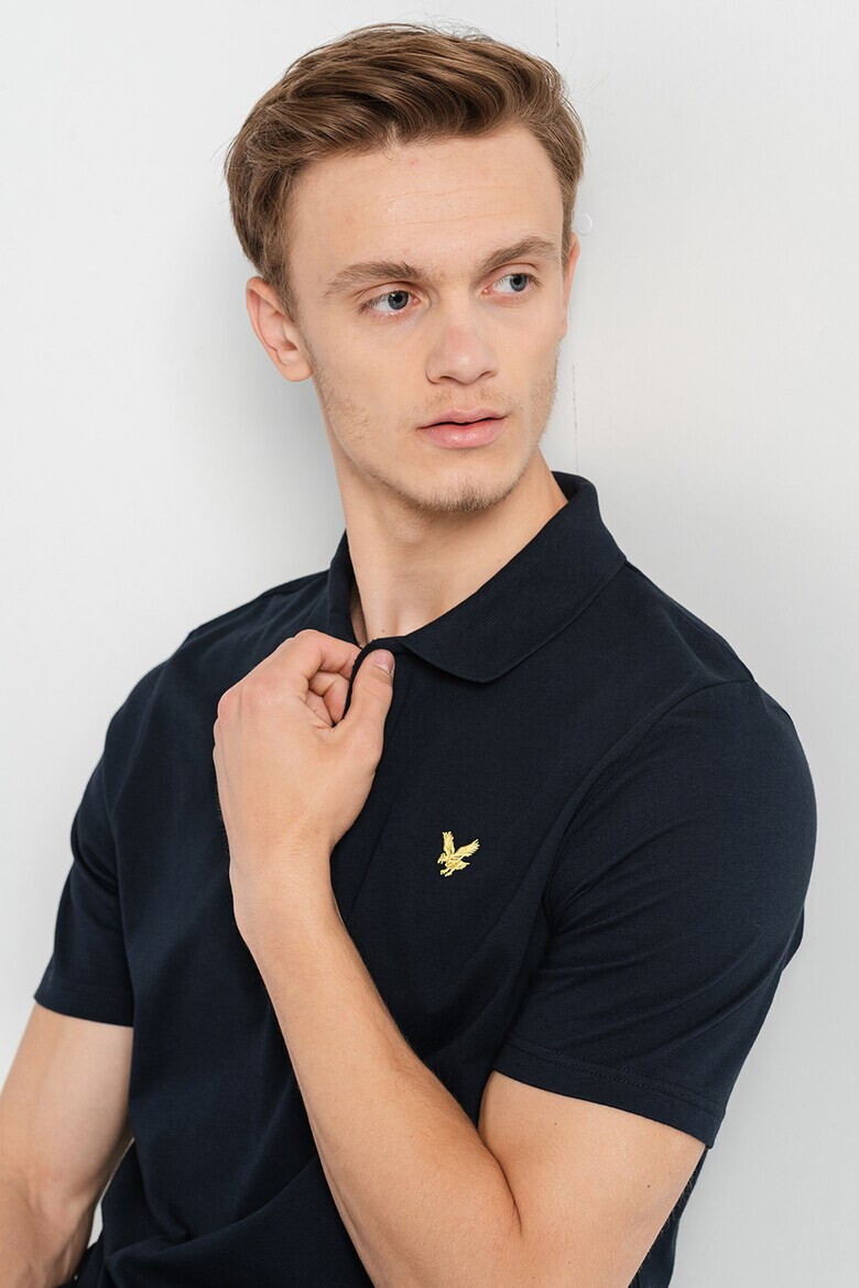 Lyle & Scott Тениска от памучно жарсе с яка - Pepit.bg