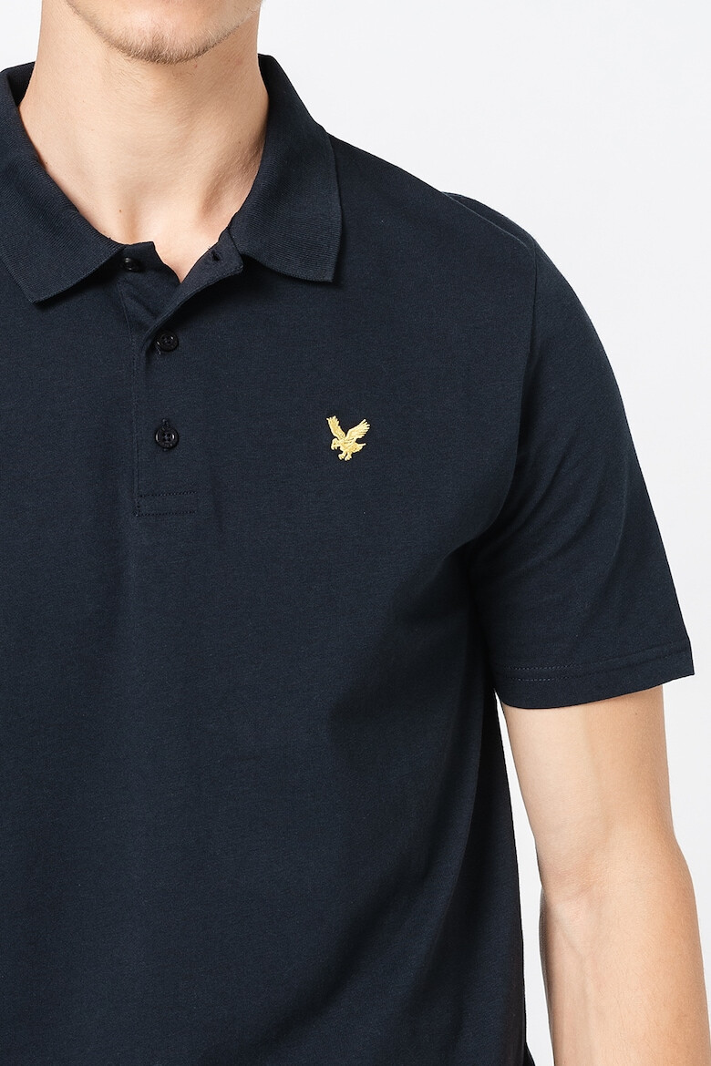 Lyle & Scott Тениска от памучно жарсе с яка - Pepit.bg