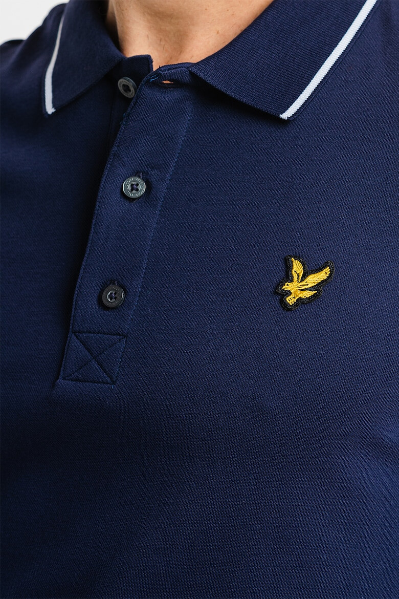 Lyle & Scott Тениска от пике с яка - Pepit.bg