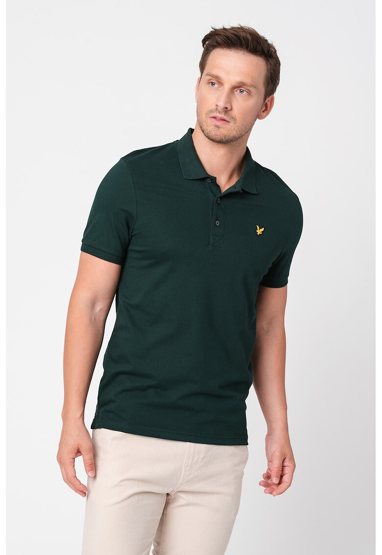 Lyle & Scott Тениска от пике с яка - Pepit.bg