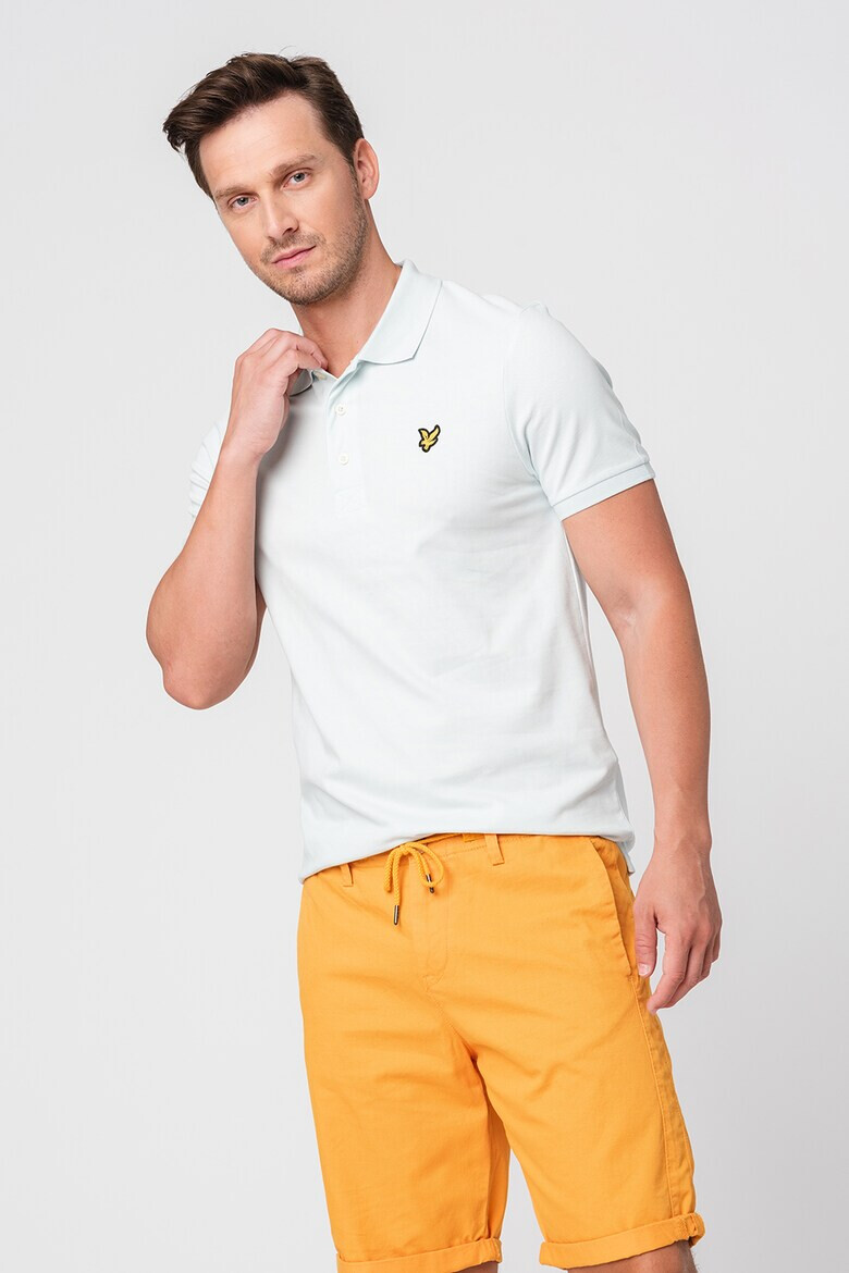 Lyle & Scott Тениска от пике с яка - Pepit.bg