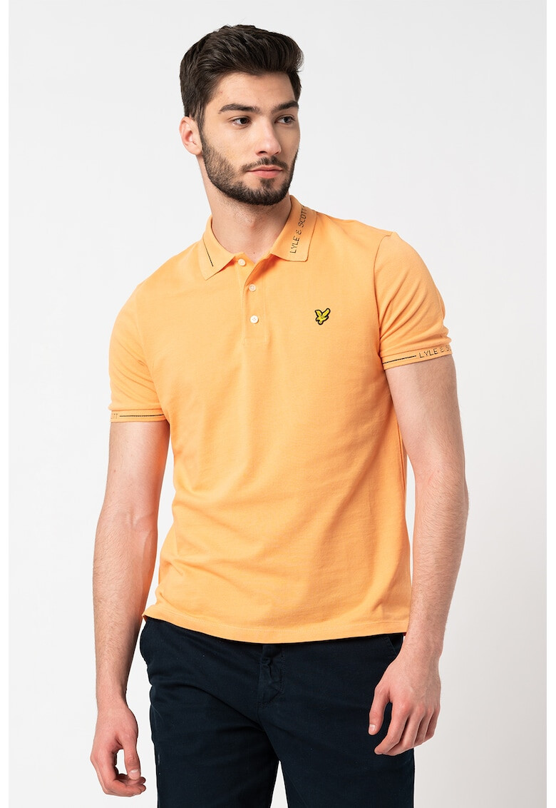 Lyle & Scott Тениска от пике с яка и лого - Pepit.bg