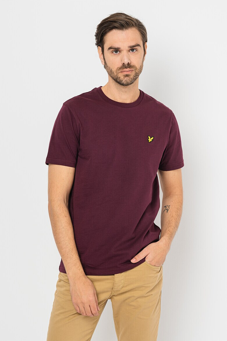 Lyle & Scott Тениска с овално деколте и апликация - Pepit.bg