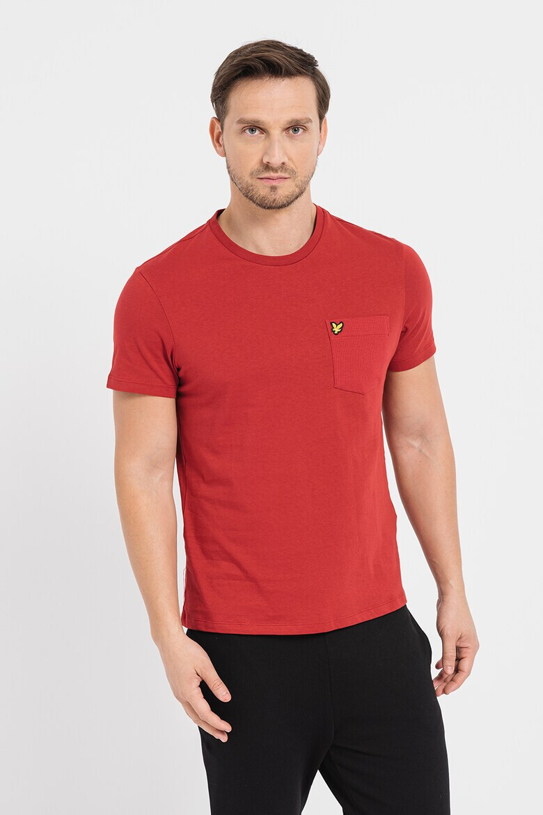 Lyle & Scott Тениска с овално деколте и джоб - Pepit.bg