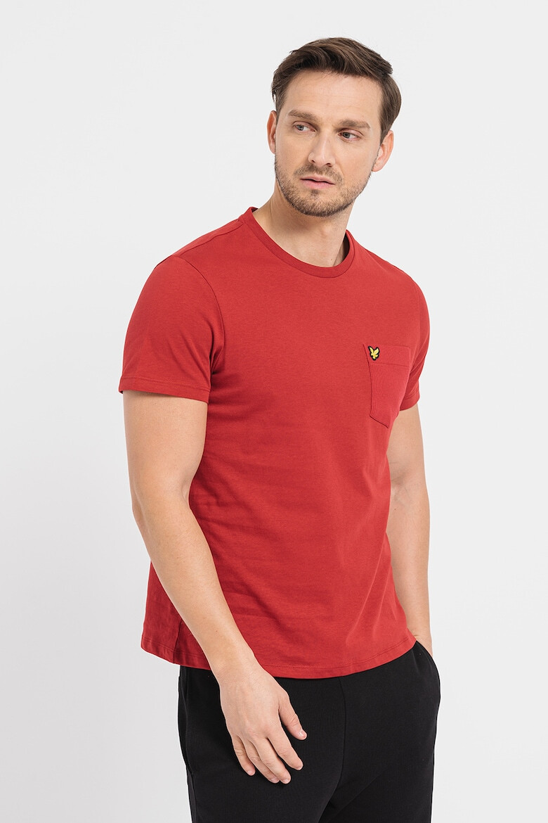 Lyle & Scott Тениска с овално деколте и джоб - Pepit.bg