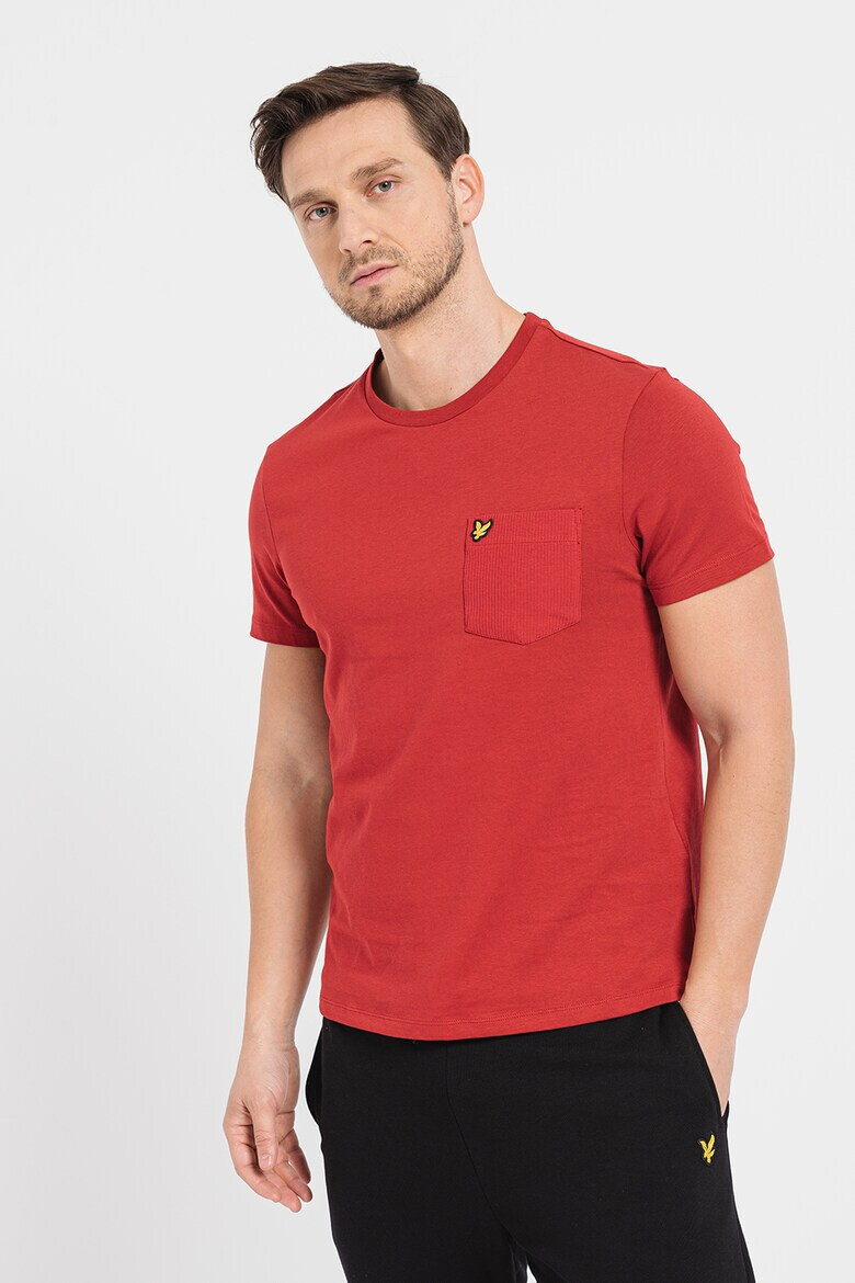 Lyle & Scott Тениска с овално деколте и джоб - Pepit.bg