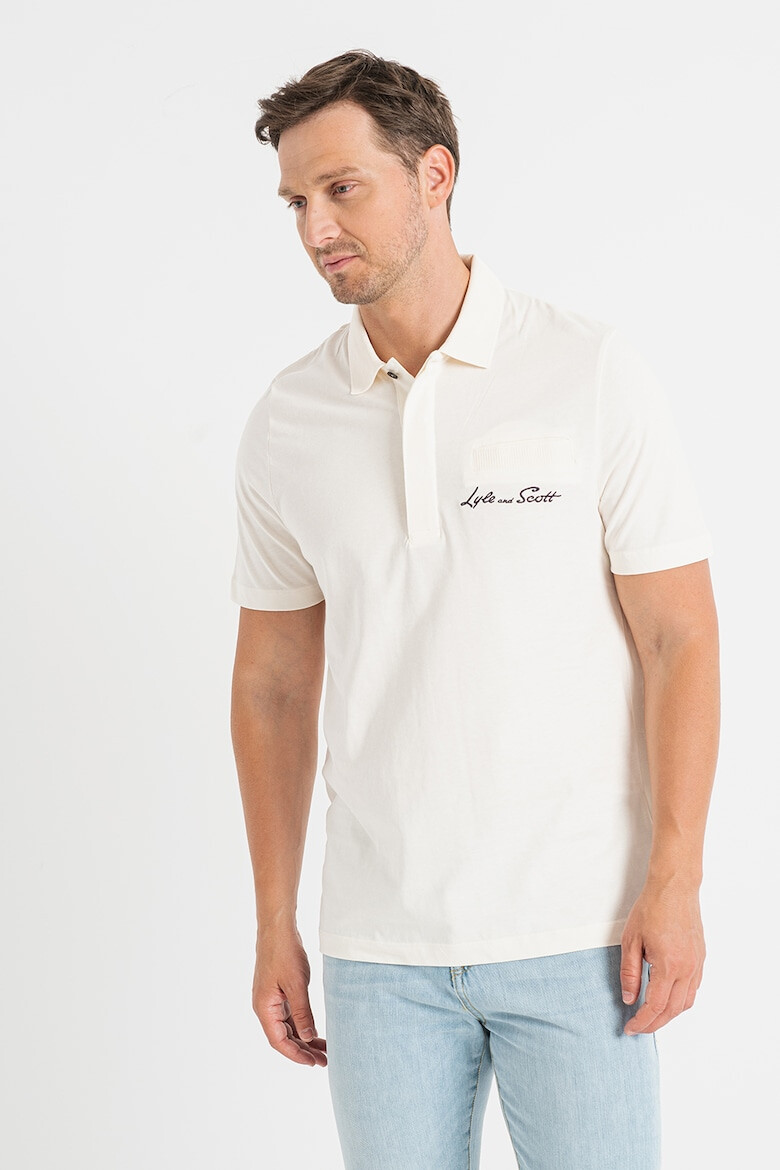 Lyle & Scott Тениска с яка и бродирано лого - Pepit.bg