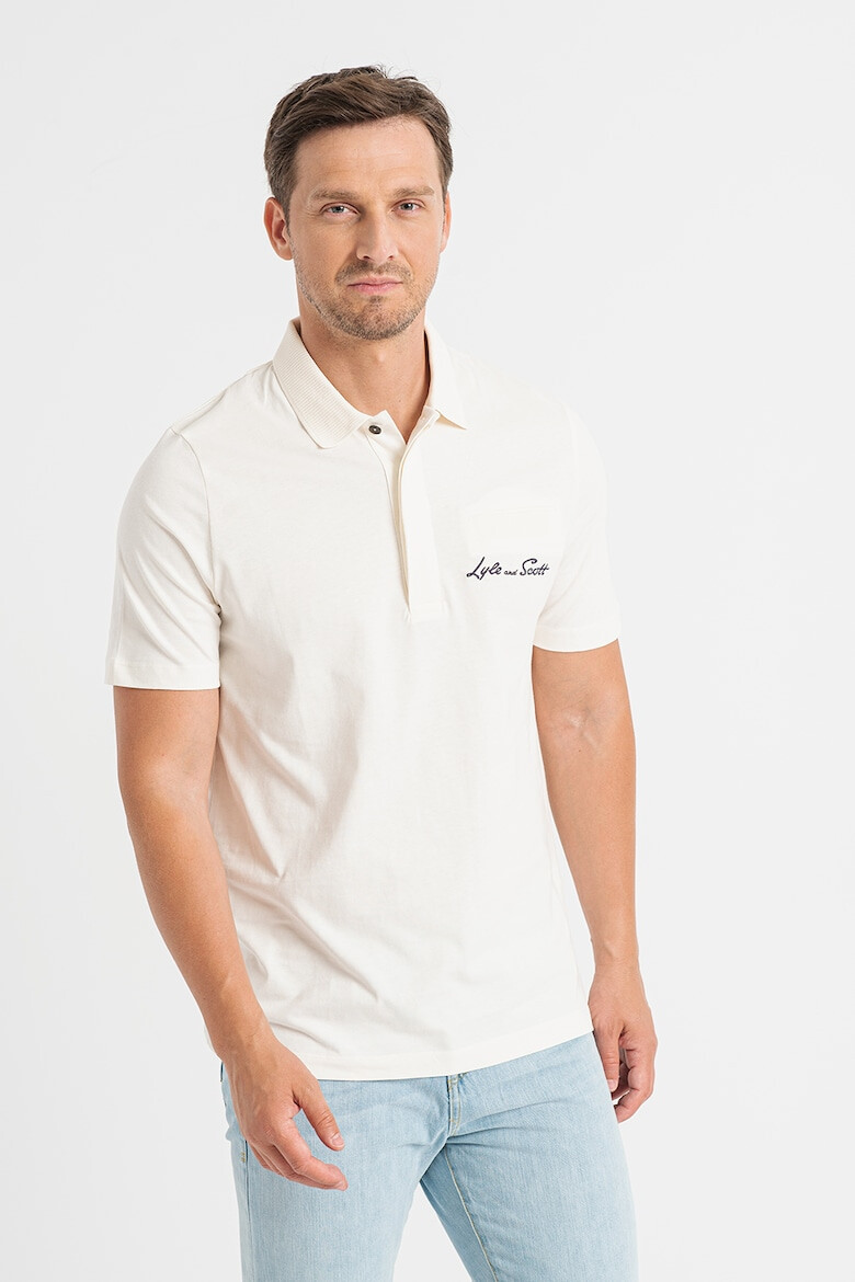 Lyle & Scott Тениска с яка и бродирано лого - Pepit.bg