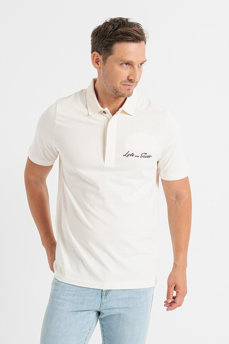 Lyle & Scott Тениска с яка и бродирано лого - Pepit.bg