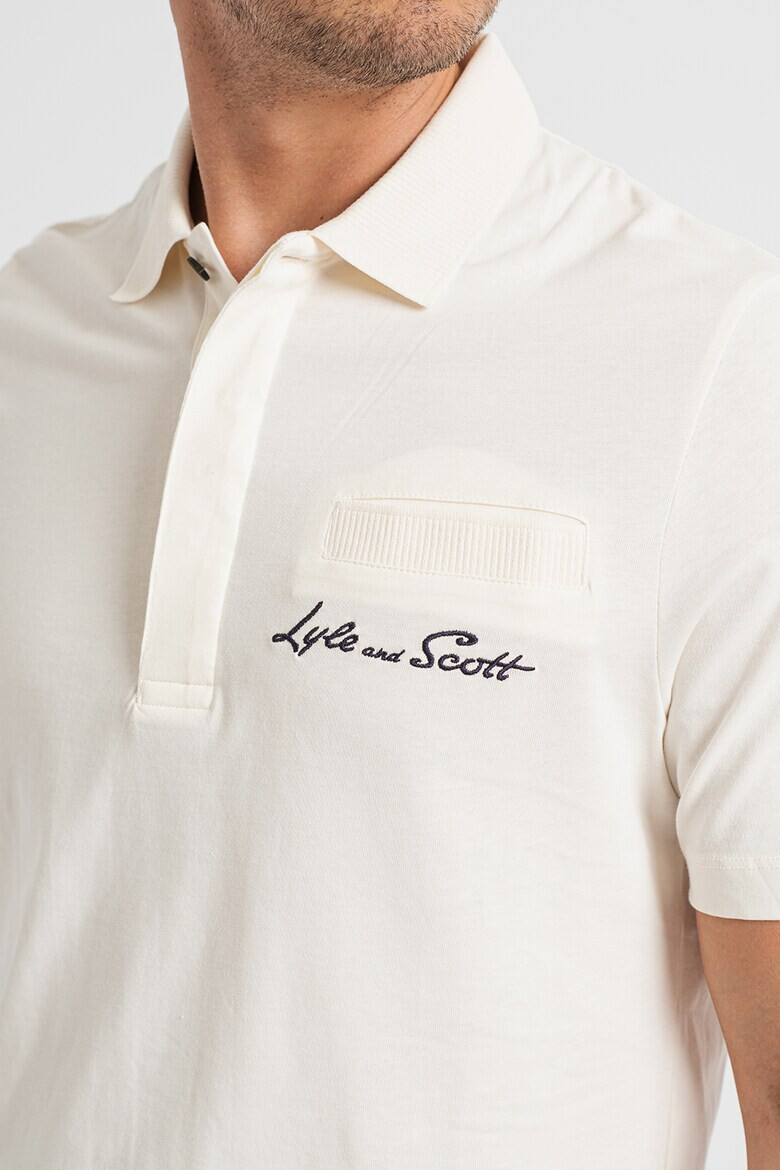 Lyle & Scott Тениска с яка и бродирано лого - Pepit.bg