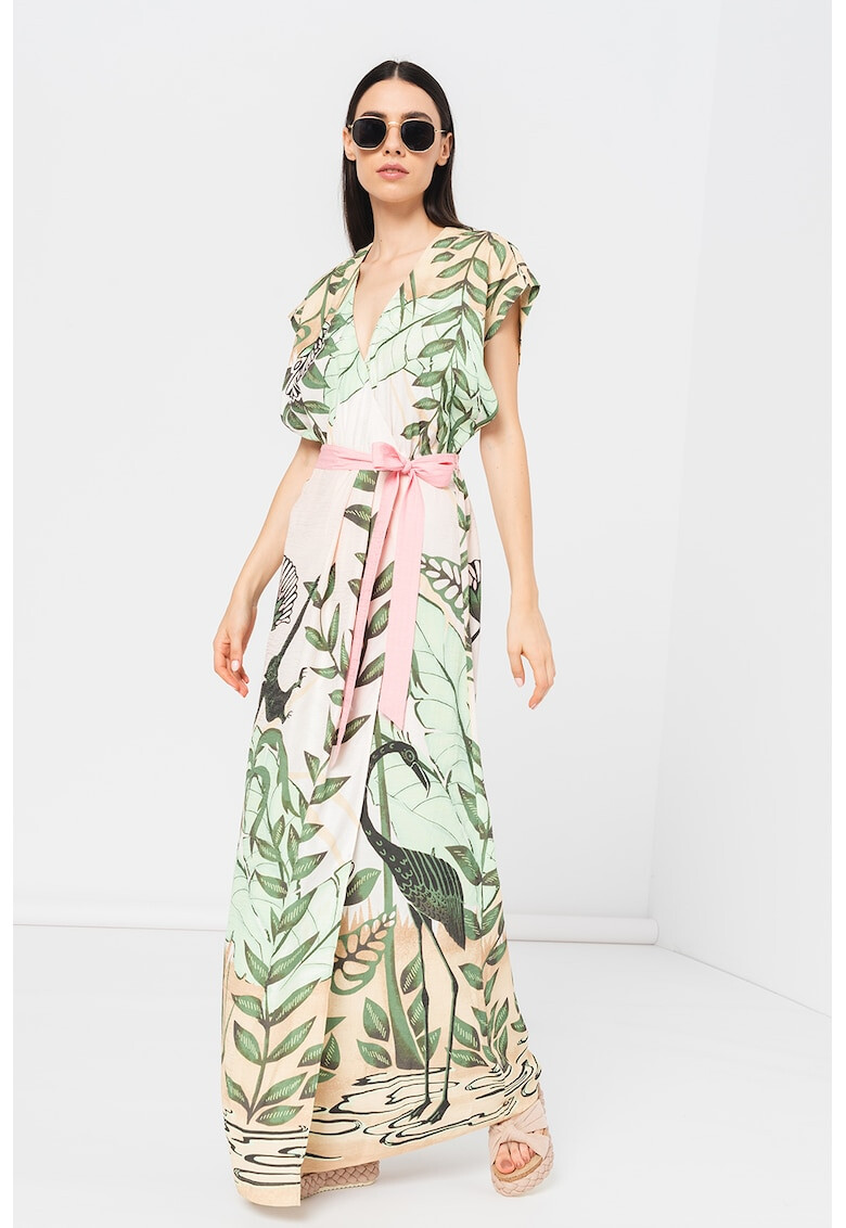 Maison Scotch Дълга застъпена рокля - Pepit.bg