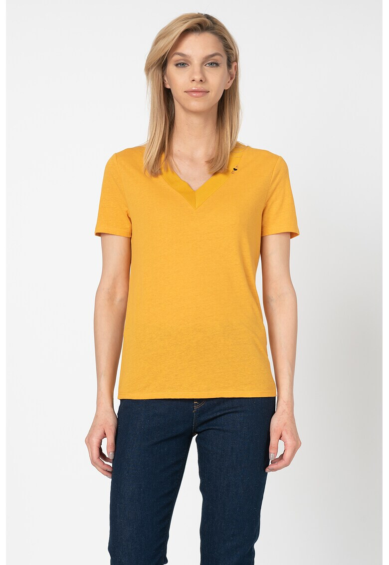 Maison Scotch Ленена блуза с шпиц деколте - Pepit.bg