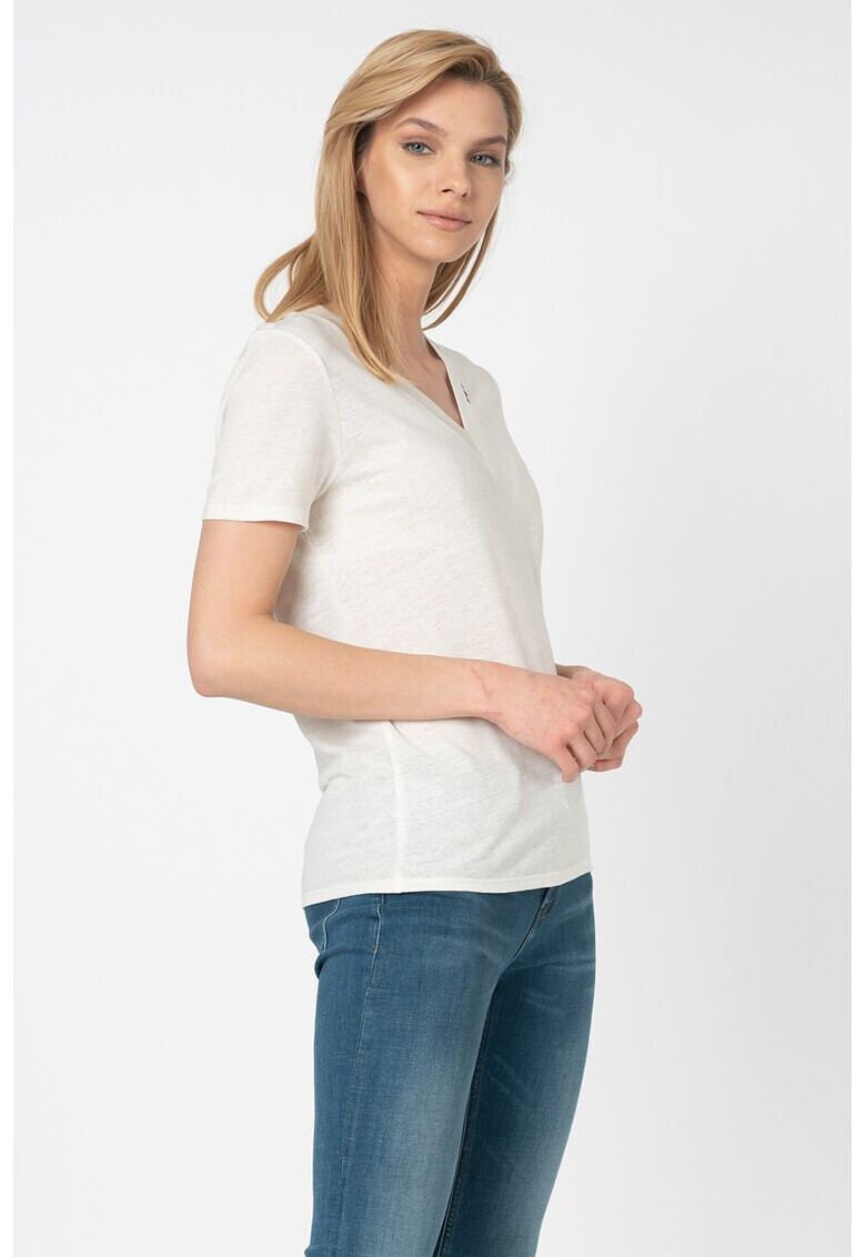 Maison Scotch Ленена блуза с шпиц деколте - Pepit.bg