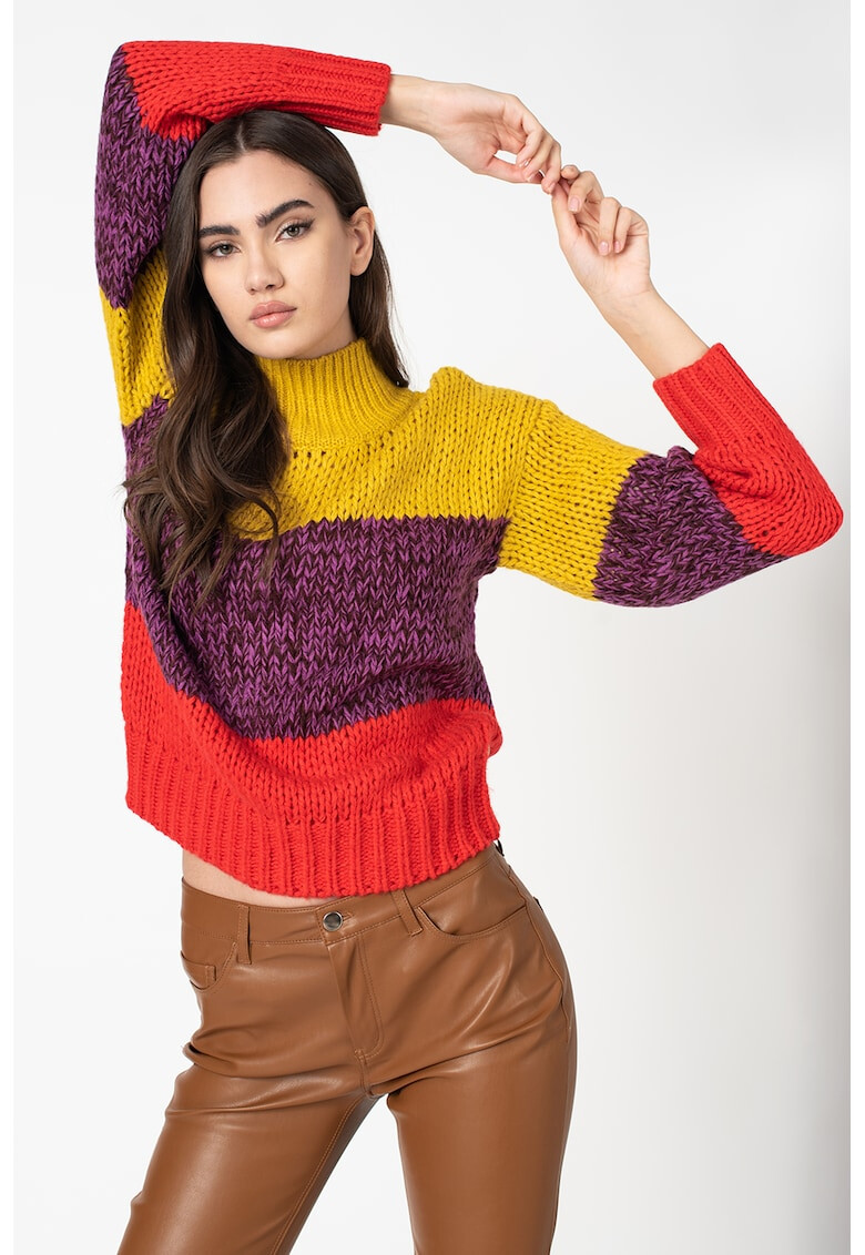 Maison Scotch Пуловер с цветен блок - Pepit.bg