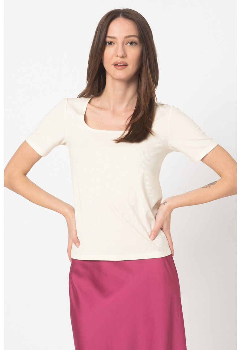 Maison Scotch Рипсена тениска с лиосел - Pepit.bg