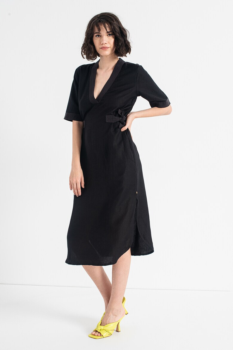 Maison Scotch Рокля с лен с овален подгъв - Pepit.bg