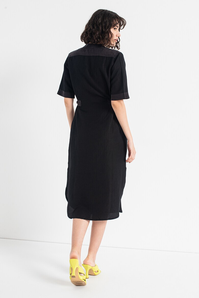 Maison Scotch Рокля с лен с овален подгъв - Pepit.bg
