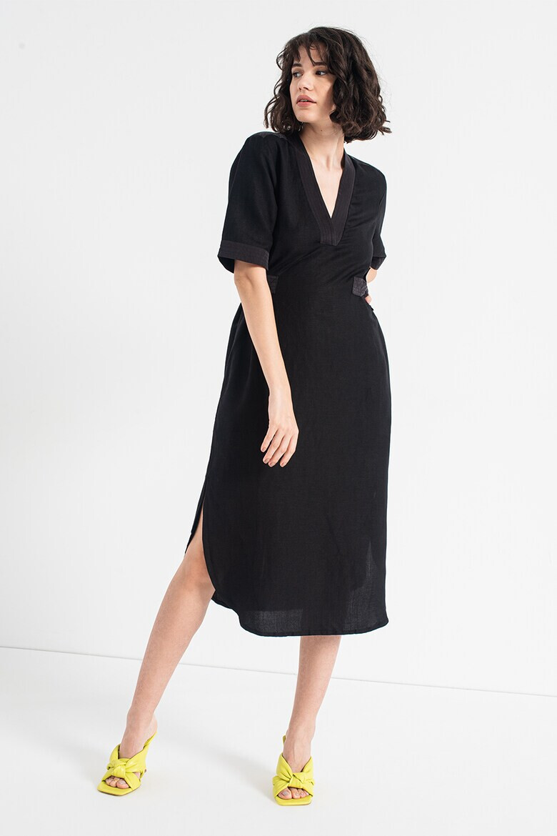 Maison Scotch Рокля с лен с овален подгъв - Pepit.bg