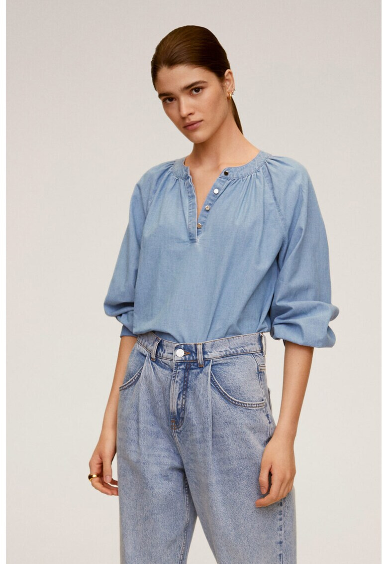 Mango Блуза Newdenim от шамбре - Pepit.bg