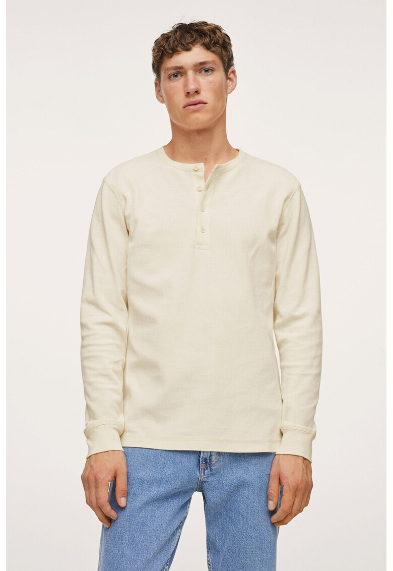 Mango Блуза Oliver с яка Henley - Pepit.bg