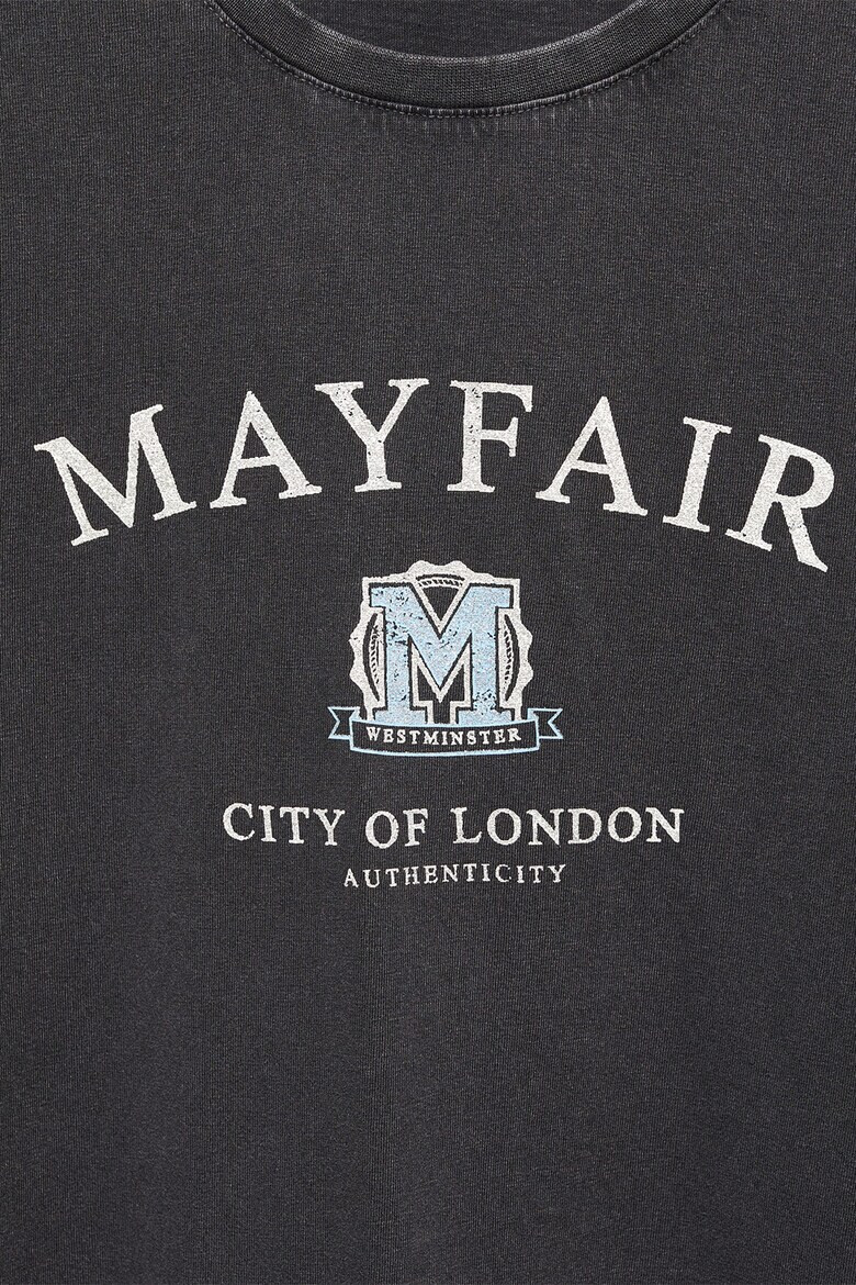 Mango Блуза с надпис Mayfair - Pepit.bg