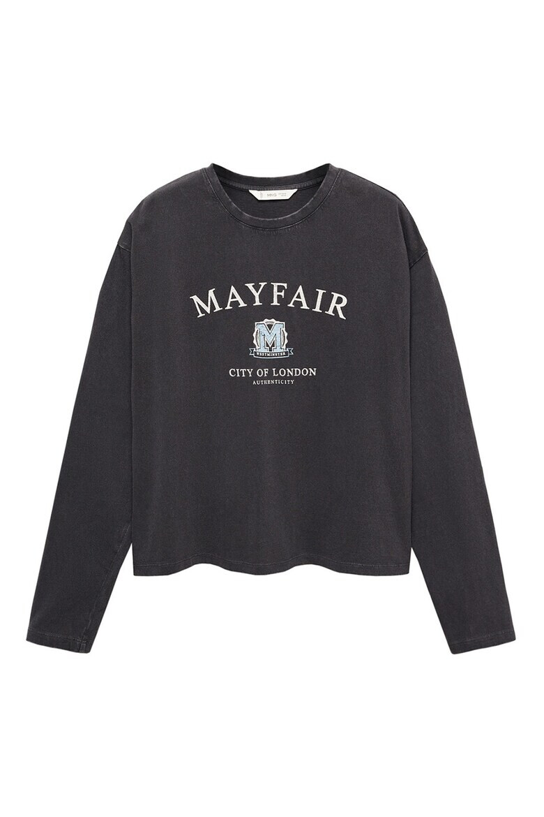 Mango Блуза с надпис Mayfair - Pepit.bg