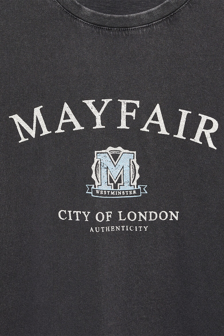 Mango Блуза с надпис Mayfair - Pepit.bg