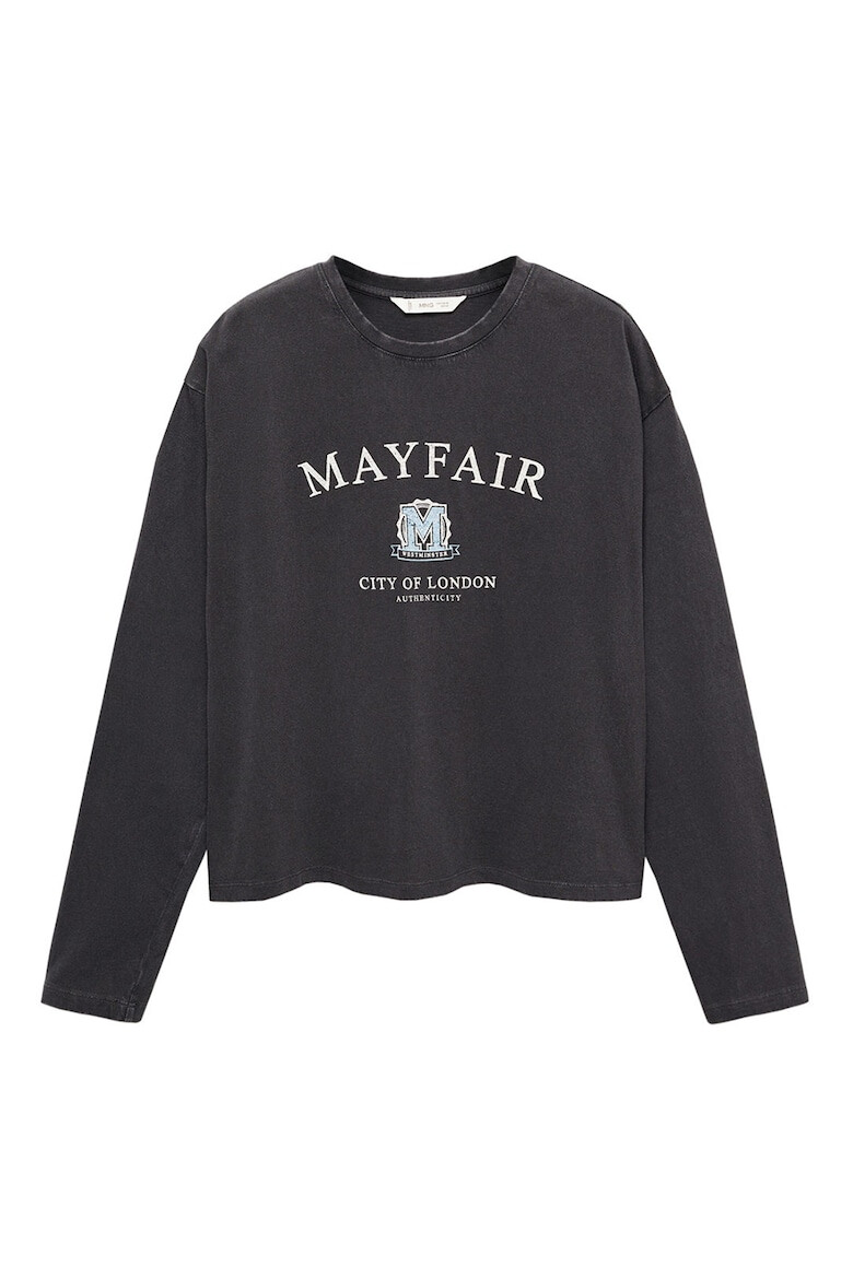 Mango Блуза с надпис Mayfair - Pepit.bg