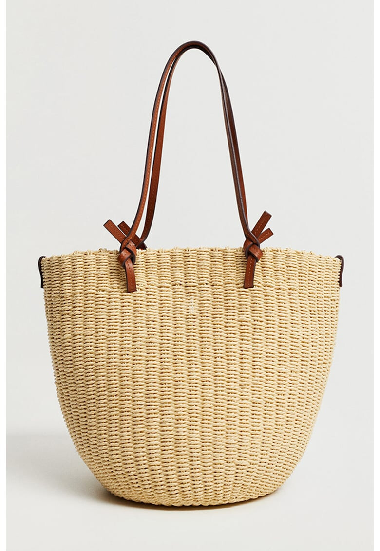 Mango Чанта Basket със сплетен дизайн - Pepit.bg