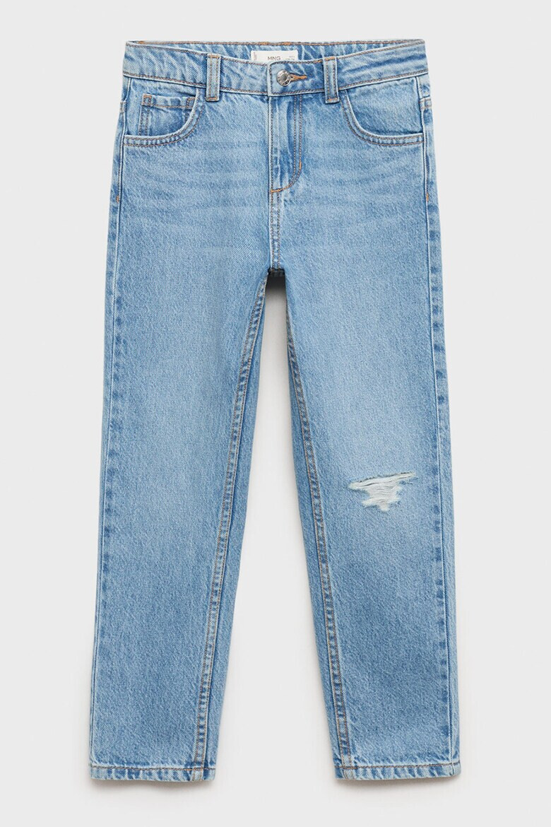 Mango Дънки стил Mom Fit с протрити зони - Pepit.bg