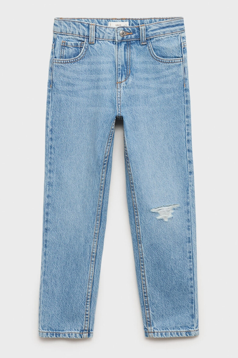 Mango Дънки стил Mom Fit с протрити зони - Pepit.bg